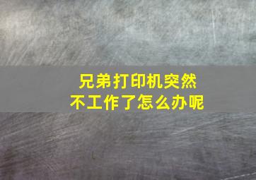 兄弟打印机突然不工作了怎么办呢