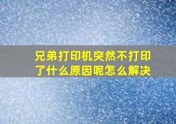 兄弟打印机突然不打印了什么原因呢怎么解决