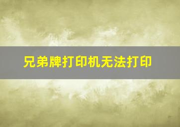 兄弟牌打印机无法打印