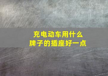 充电动车用什么牌子的插座好一点