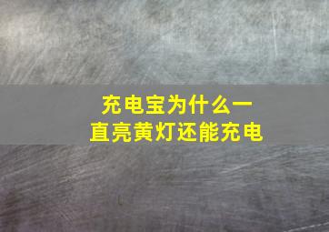 充电宝为什么一直亮黄灯还能充电