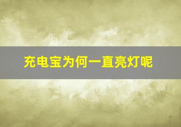 充电宝为何一直亮灯呢