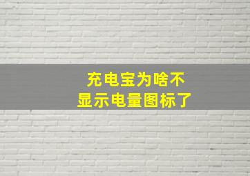 充电宝为啥不显示电量图标了