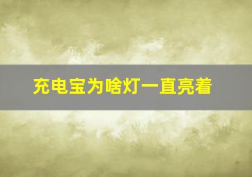 充电宝为啥灯一直亮着