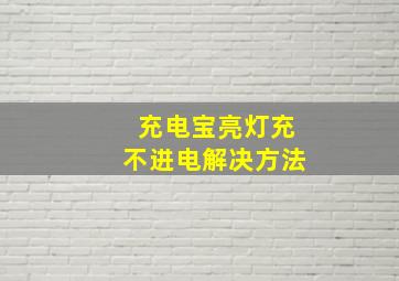 充电宝亮灯充不进电解决方法