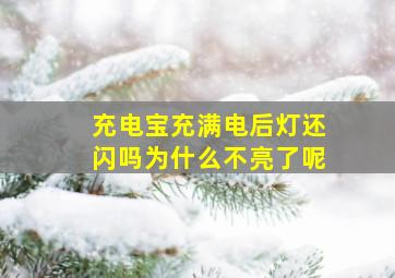 充电宝充满电后灯还闪吗为什么不亮了呢