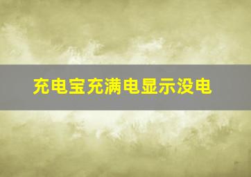 充电宝充满电显示没电