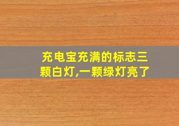 充电宝充满的标志三颗白灯,一颗绿灯亮了