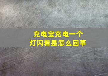 充电宝充电一个灯闪着是怎么回事