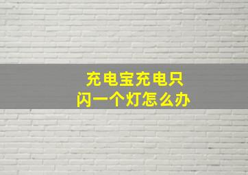 充电宝充电只闪一个灯怎么办