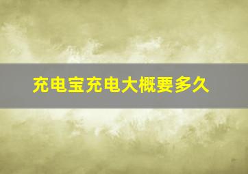 充电宝充电大概要多久