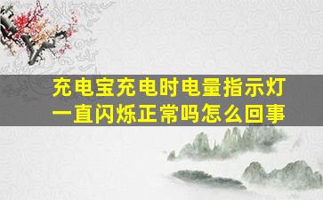 充电宝充电时电量指示灯一直闪烁正常吗怎么回事