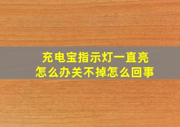 充电宝指示灯一直亮怎么办关不掉怎么回事