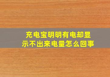 充电宝明明有电却显示不出来电量怎么回事