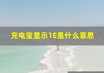 充电宝显示1E是什么意思