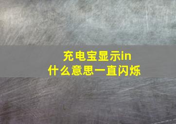 充电宝显示in什么意思一直闪烁