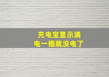 充电宝显示满电一插就没电了