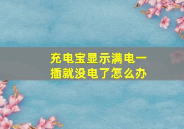 充电宝显示满电一插就没电了怎么办