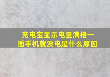 充电宝显示电量满格一插手机就没电是什么原因