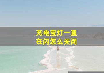 充电宝灯一直在闪怎么关闭