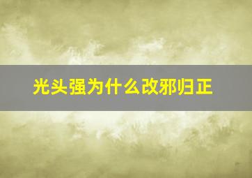 光头强为什么改邪归正