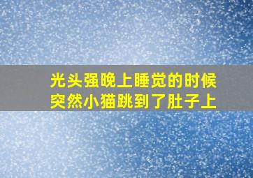 光头强晚上睡觉的时候突然小猫跳到了肚子上