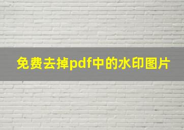 免费去掉pdf中的水印图片