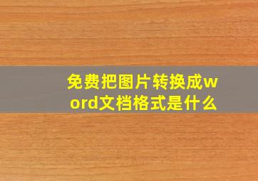 免费把图片转换成word文档格式是什么