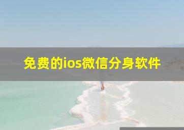 免费的ios微信分身软件