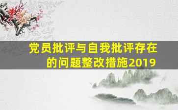 党员批评与自我批评存在的问题整改措施2019