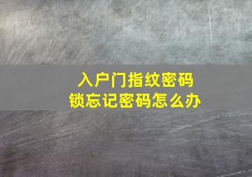 入户门指纹密码锁忘记密码怎么办