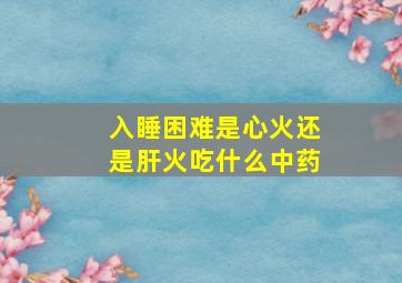 入睡困难是心火还是肝火吃什么中药