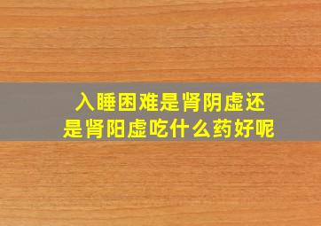 入睡困难是肾阴虚还是肾阳虚吃什么药好呢