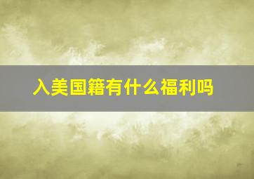 入美国籍有什么福利吗