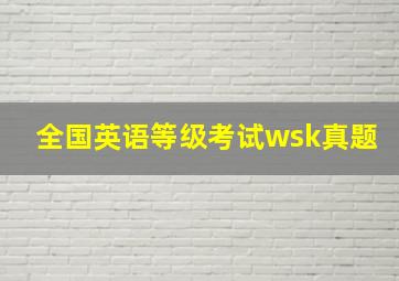 全国英语等级考试wsk真题