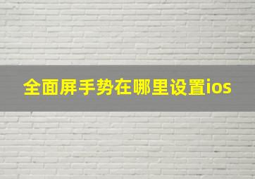 全面屏手势在哪里设置ios