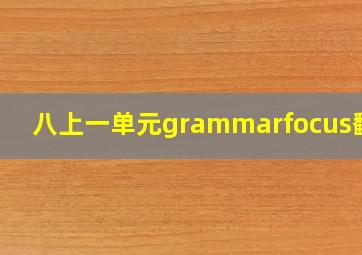 八上一单元grammarfocus翻译