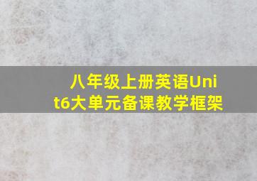 八年级上册英语Unit6大单元备课教学框架