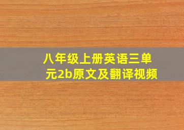 八年级上册英语三单元2b原文及翻译视频