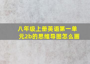 八年级上册英语第一单元2b的思维导图怎么画