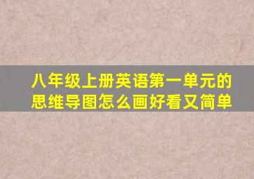 八年级上册英语第一单元的思维导图怎么画好看又简单