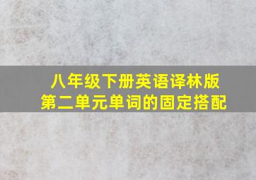 八年级下册英语译林版第二单元单词的固定搭配