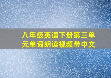 八年级英语下册第三单元单词朗读视频带中文