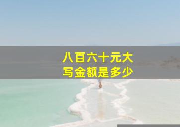 八百六十元大写金额是多少