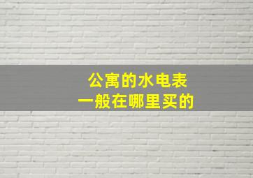 公寓的水电表一般在哪里买的