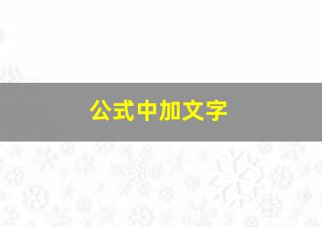 公式中加文字