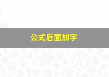 公式后面加字