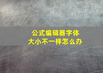 公式编辑器字体大小不一样怎么办