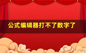 公式编辑器打不了数字了