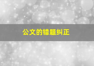 公文的错题纠正